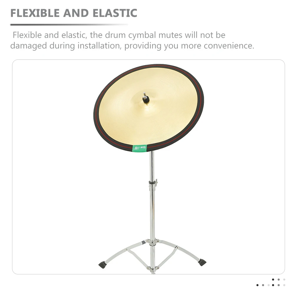 

4 Pcs Silence Drum Belt Cymbal Damper Mute Dampener Kit Wipping Tissue Accessories Polyester Dampening Pads Sound Silencers