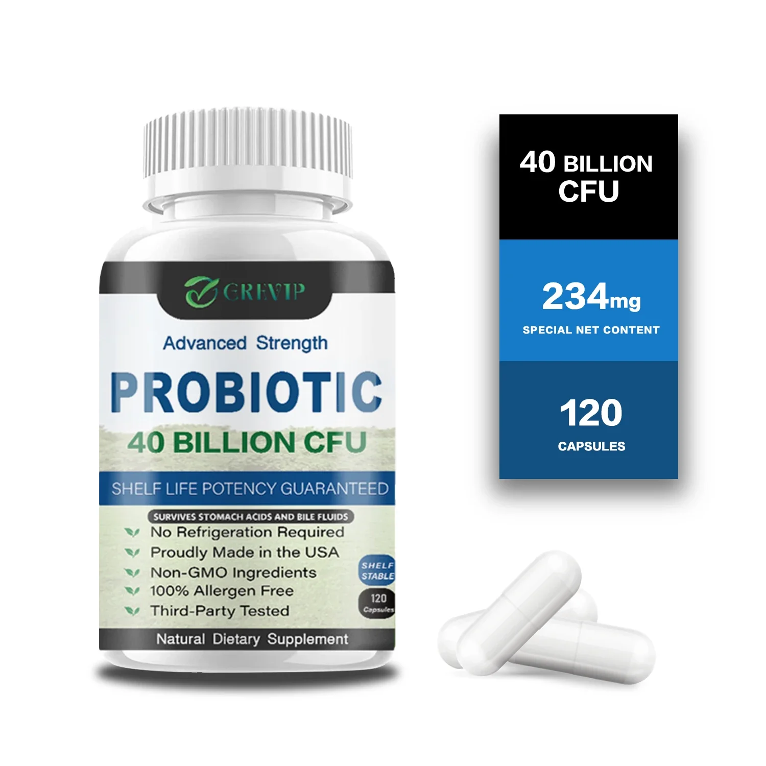 Probiotic 40 Billion CFU - Intestinal Digestion and Immune Support, Gut Health, Gas & Bloating Relief