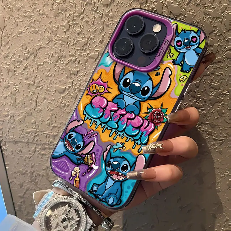 Disney Stitch Graffiti Cartoon Phone Case For iPhone 11 12 13 14 15 Pro Max 7 8 Plus X XR XS MAX Mini lovely Anti Fall Cases