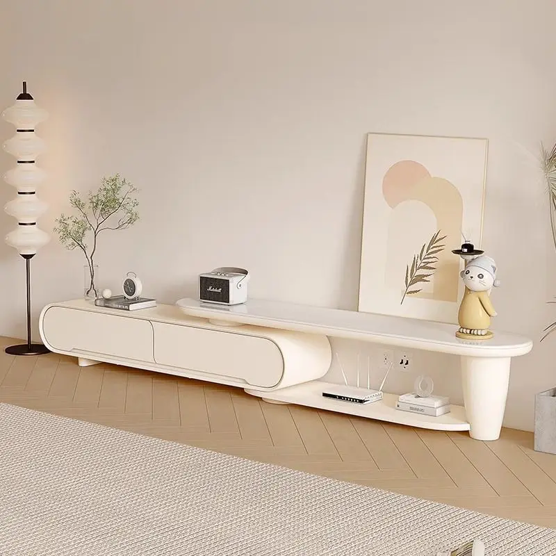 Hintergrundwand, Felsplatte, TV-Schrank, einziehbar und dehnbar, moderne, einfache kleine Wohnung
