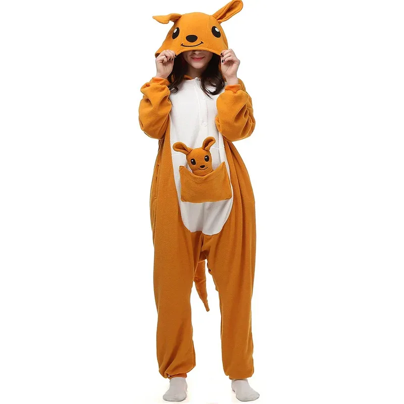 L2025l هالوين الرجال الكنغر الكرتون بيجامات نيسيي الكبار النساء فتاة ملابس خاصة قطعة واحدة أنيمي بيجامة الشتاء الفانيلا الزي Rac #4