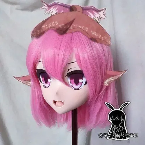 (Rabbit 38) Full Head Crossdressing BJD Doll Mask Touhou Project Cartoon Anime Silicone Mystia Lorelei Kigurumi Cosplay Mask