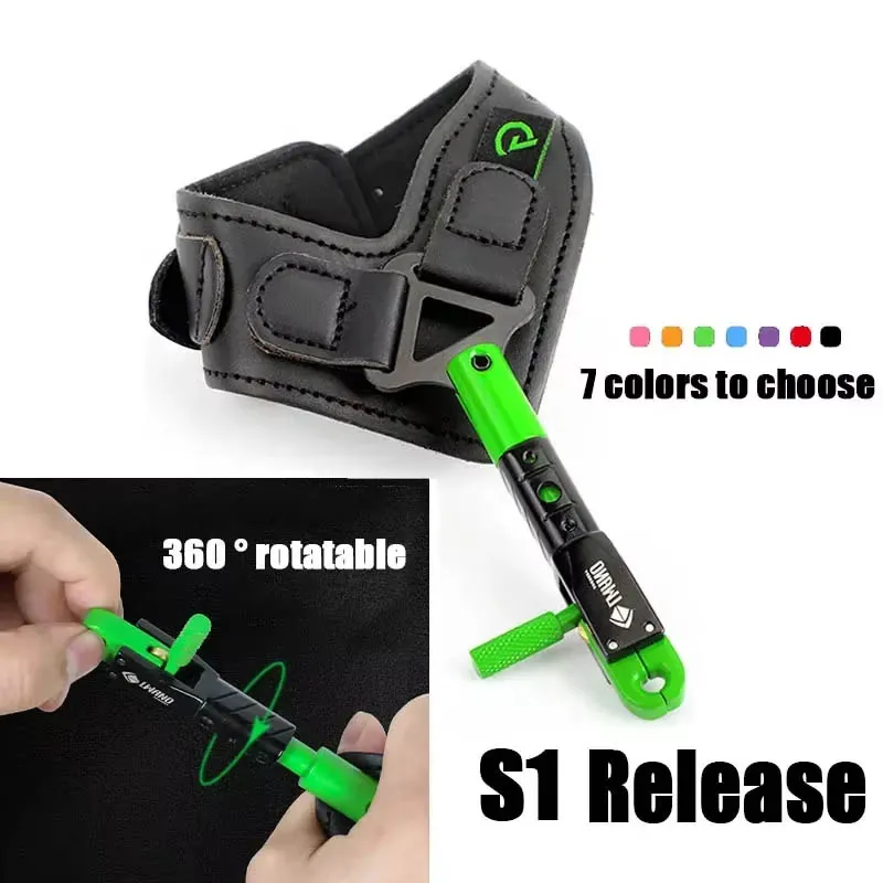 Archery Wristband Release Aid Compound Bow Shooting Thumb Trigger Caliper Release Adjustable Sensitivity For Hunting Accessories