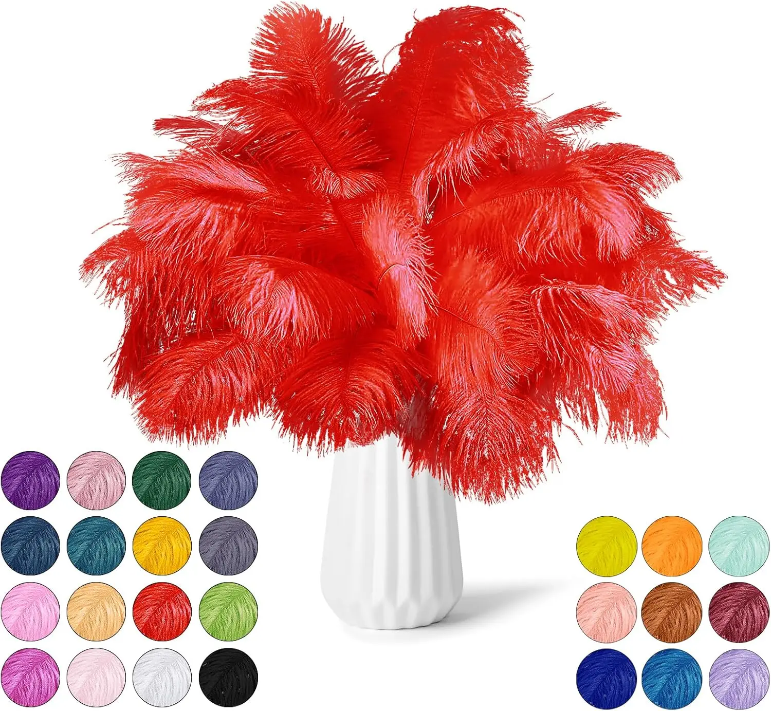 Plumes d'autruche naturelles, 10 pièces, centres de Table artisanaux pour mariage, fête à domicile, décoration de jour de noël, Plumes, décoration de Vase artisanal DIY