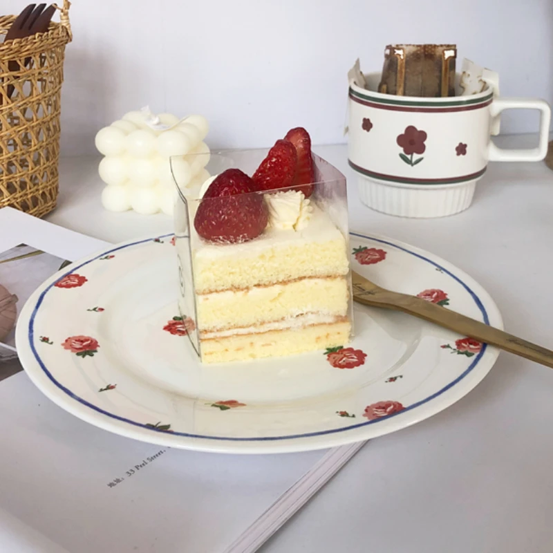 

Western Small Floral Bone China Dinner Plate Tableware Dessert Cake Snacks Dish Food Beef Steak Plate Dinner Kitchen Dinnerware