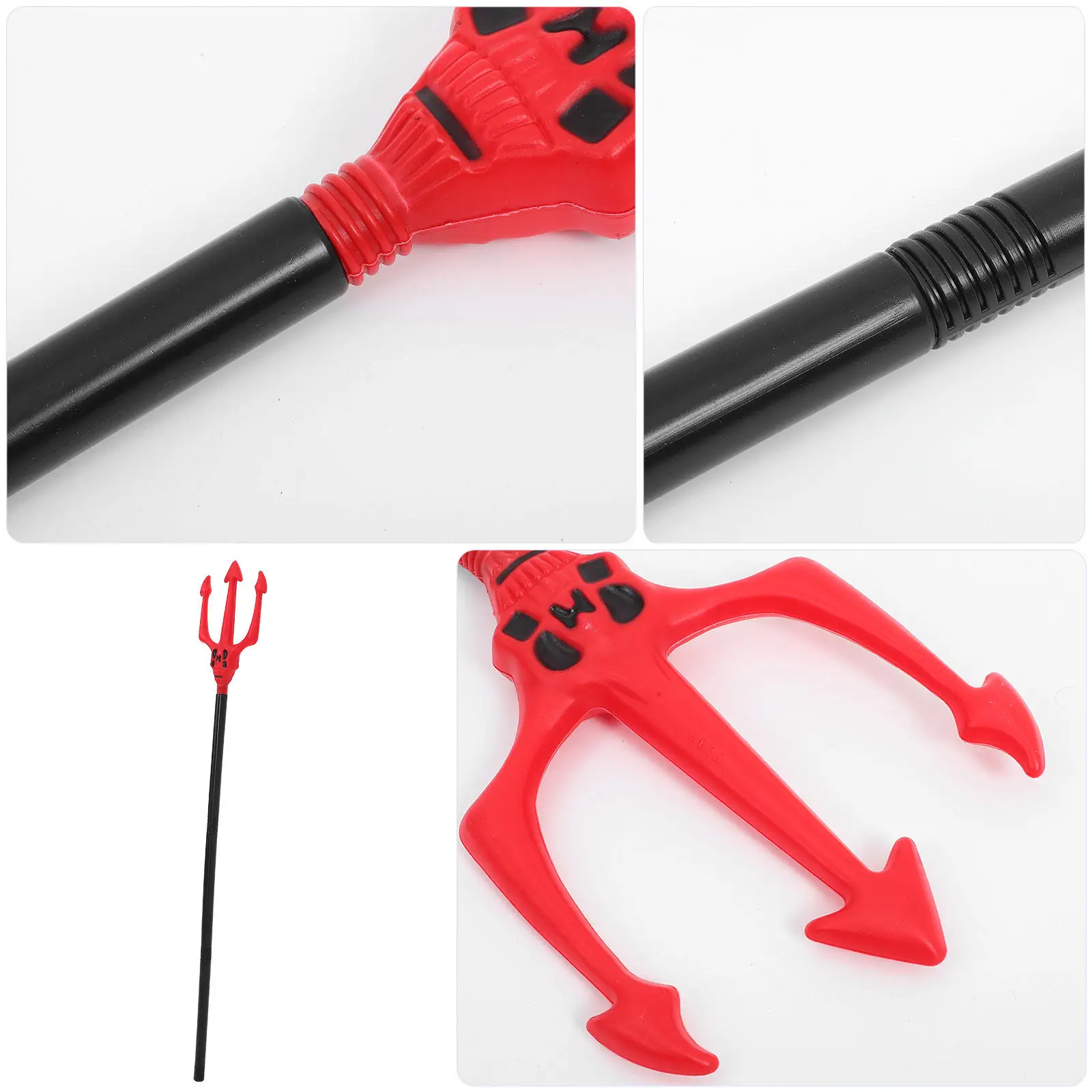 Halloween Devil Pitch Fork Plastic Cosplay Prop Lightweight Stable Decorative for Party Demon Costume Accessories Festival Witch