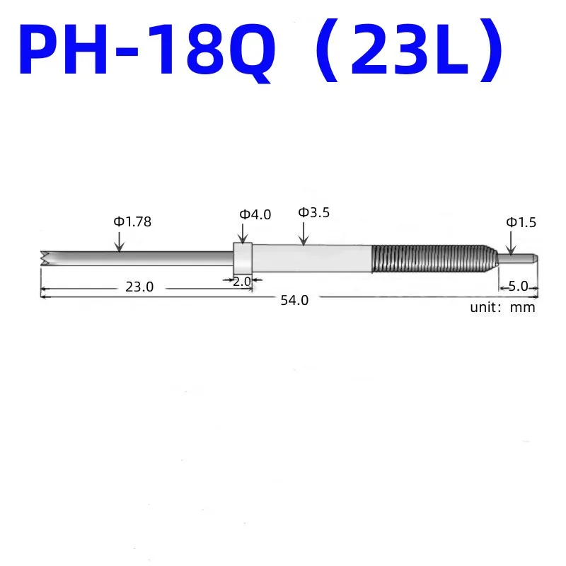 

20/50PCS PH-18Q 23L Length Spring Test Probe lCT Test Pin For PCB Test Q1 Head Straight Up Little Four Claws Q Head Dia 1.78mm