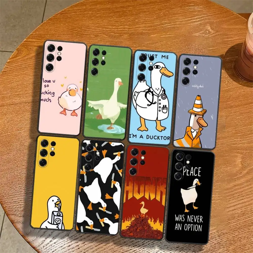 D-DucK Goose meme Phone Case for Samsung Galaxy S22,S24,S20,S25,S23,S30,S21,Ultra,Plus,Fe Fundas Matte
