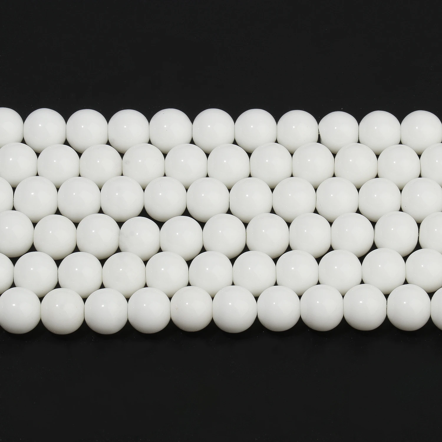 Smooth Round White Onyx Beads Natural Stone Loose Spacer Beads for Jewelry Making DIY Bracelet Necklace Accessory 4/6/8/10/12mm