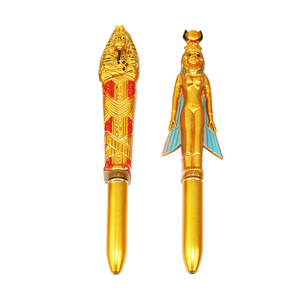 2Pcs Pharaoh Pens Plastic Craft Design Portable Quick Dry Ink for Office Student Awards Note Taking Pens Student Awards