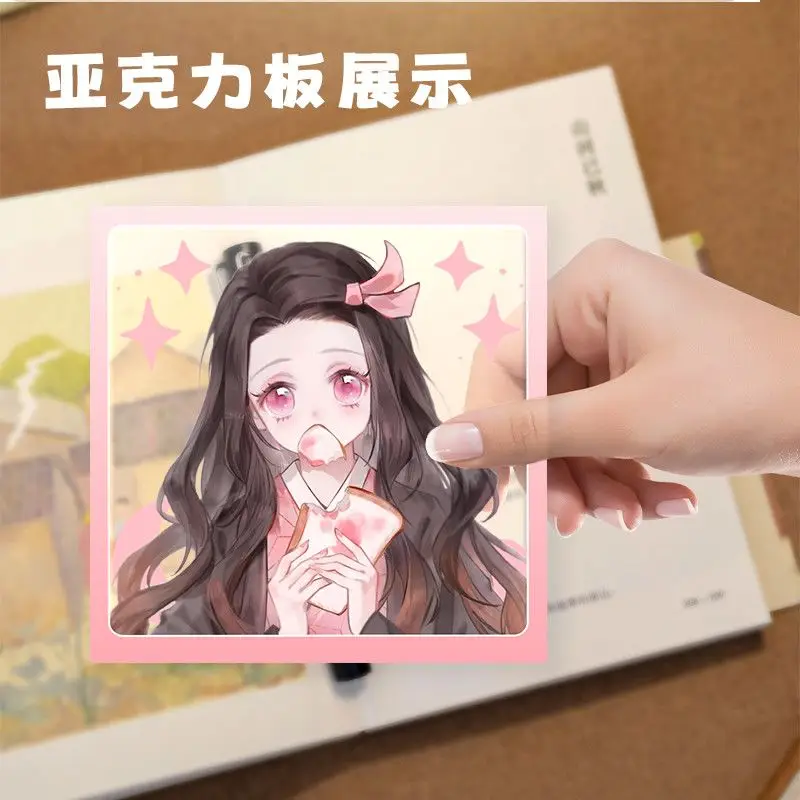 Demon Slayer Kamado Nezuko Anime Cartoon Cute Acrylic Glowing Stand Kawaii 2D Bedroom Atmosphere Night Light Ornament Gift view 6