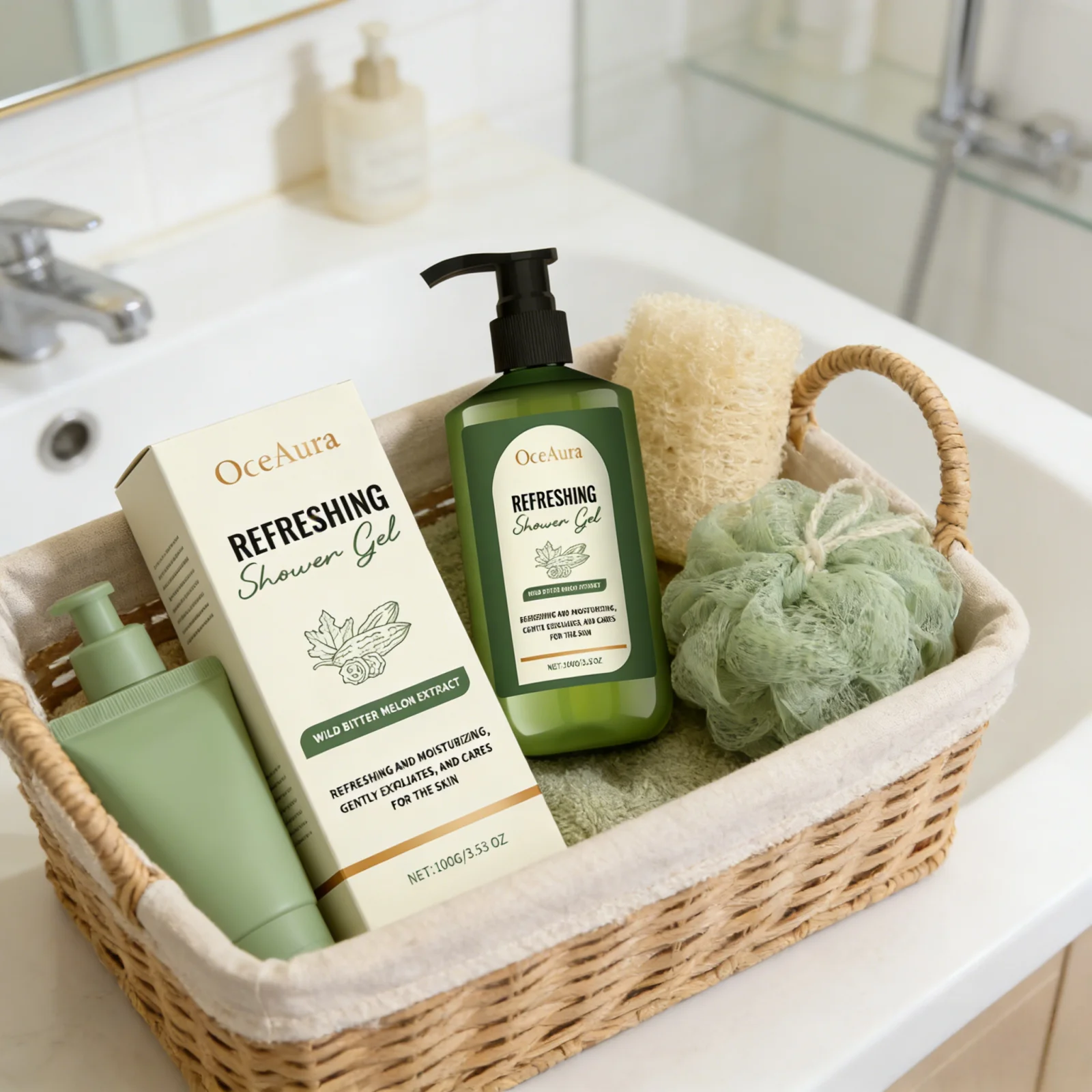 Bittermelonen-Duschgel Tiefenreinigung Erfrischend Hautklärend Peeling Porenverfeinernd Tiefenhydratation Aufhellendes Körperwaschgel