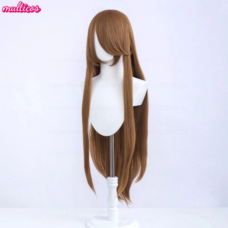 Hochwertige Anime 100 cm lange gerade Cosplay-Perücke Schwarz Weiß Rot Rosa Braun Gold Blau Blond Lila Hitzebeständige Haarperücken