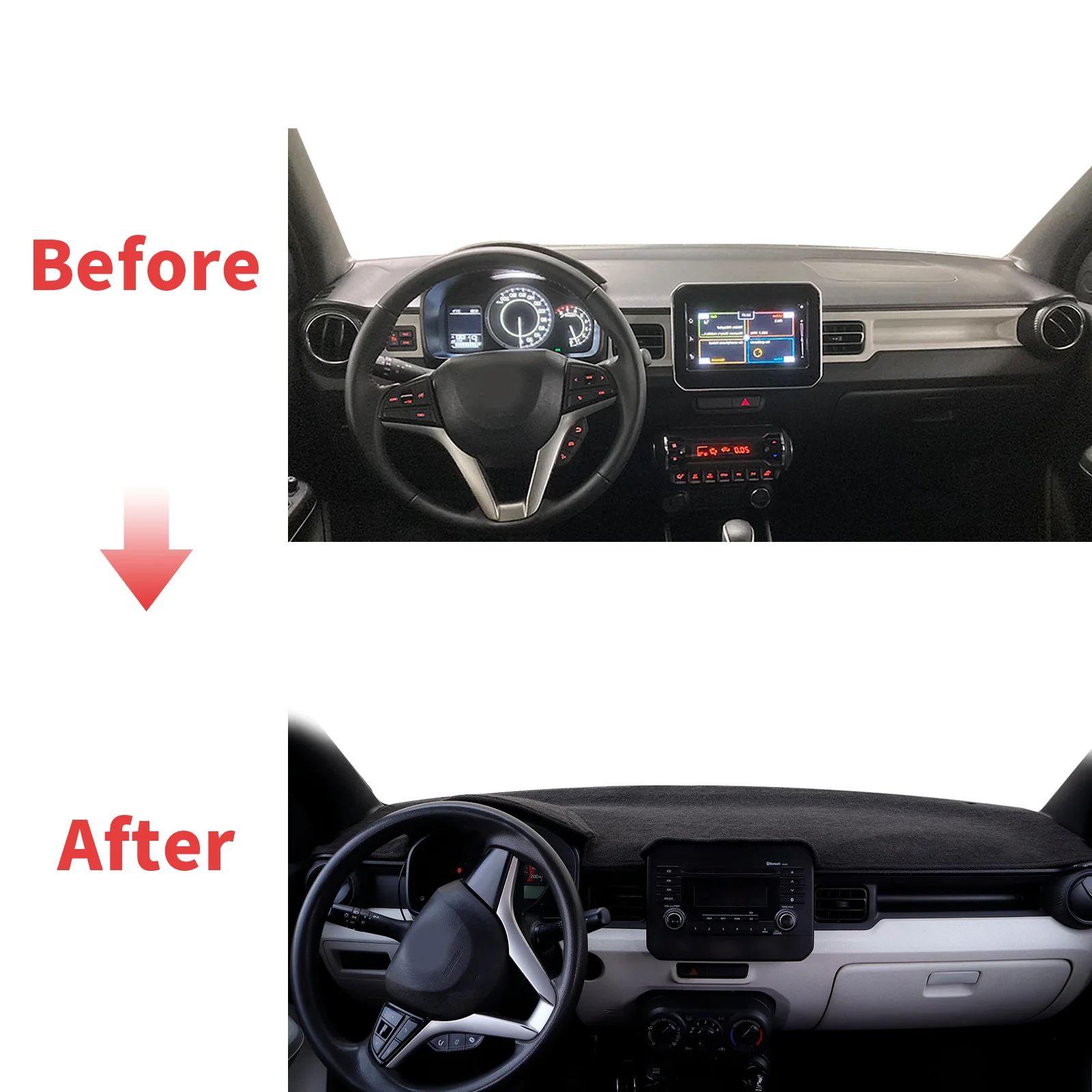 يصلح لسوزوكي ignis 2025 2024 2023 2022-2016 اكسسوارات السيارات داشمات غطاء لوحة القيادة وسادة داشمات ظلة السجاد الواقي #2