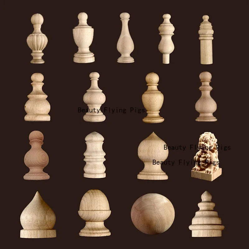 

Wooden carving ark legs circular wooden feet furniture decals room decoration wooden lion staircase decoration