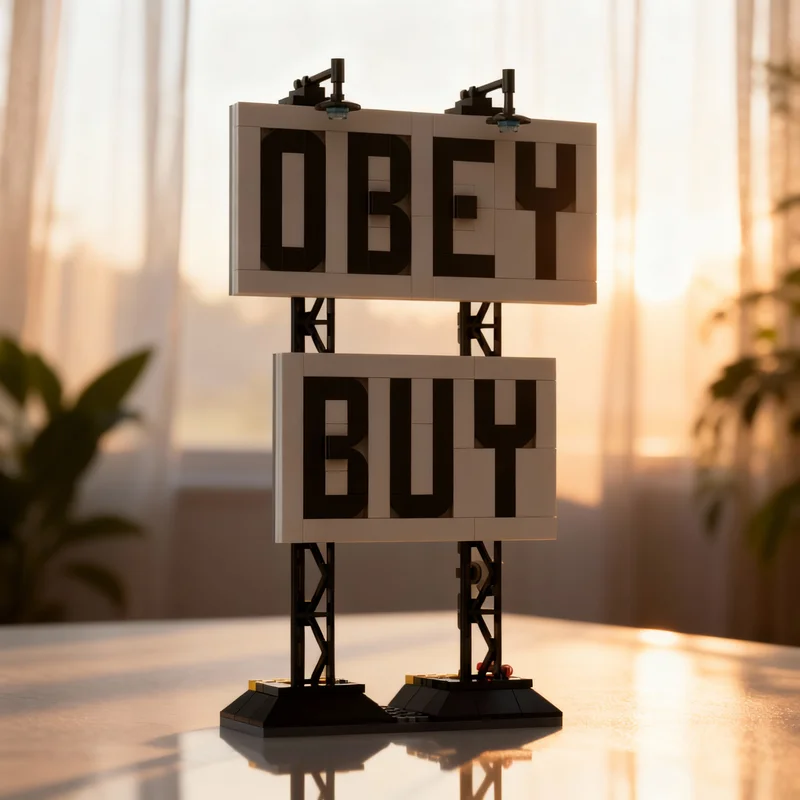 

Набор из 173 деталей MOC City: Модель двухэтажного билборда «Они живут», конструктор, архитектурные блоки, игрушки для сборки, креативная идея, рождественский подарок