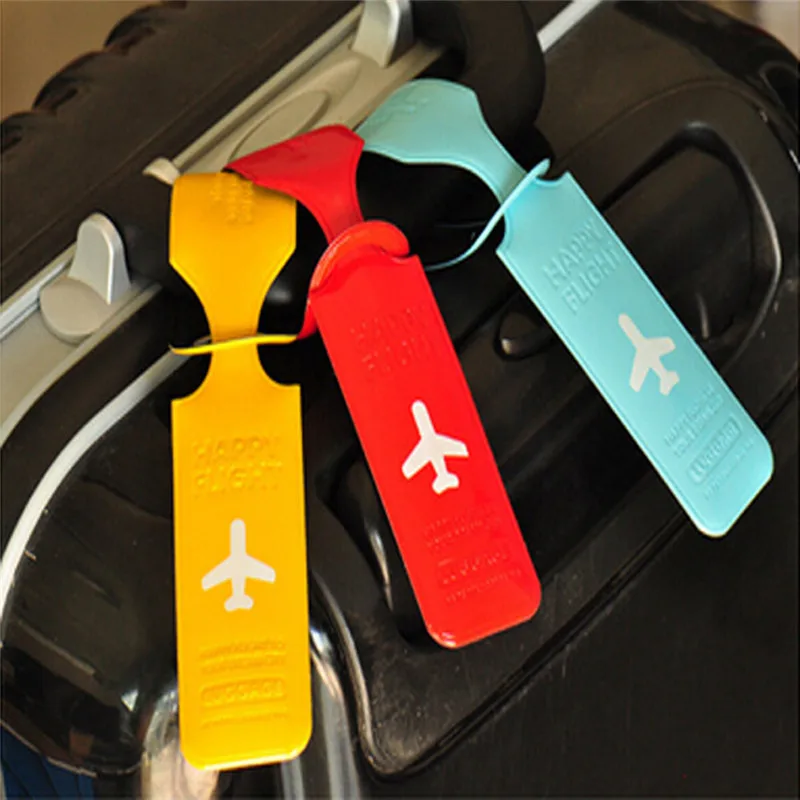 Portable Solid Color Luggage Tag Creative Baggage Suitcase Holder Boarding Tags Label Travel Accessories