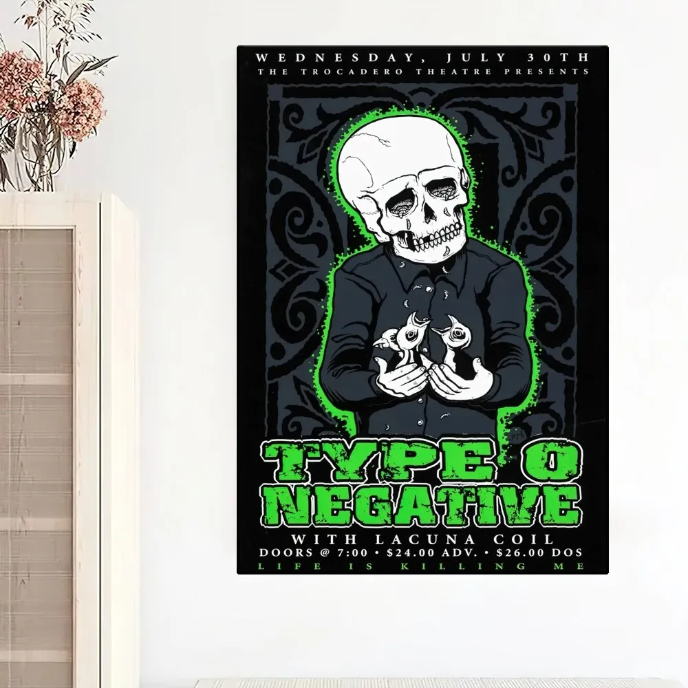 Rock Band T-Type O Negative Poster Painting Wall Pictures For Living Room Decor Sticker