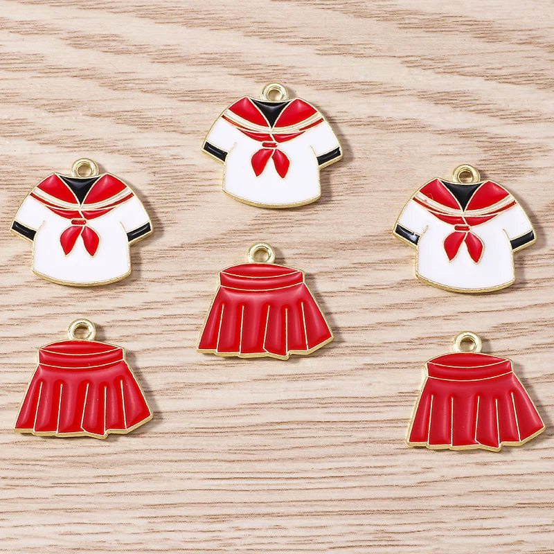 Tusember 20 Stück Emaille-Mädchen-Lolita-Kleid-Anhänger, Matrosen-Uniform-Anhänger für Ohrringe, Armbänder, Halsketten, Schmuckherstellung, Zubehör – Detail 3