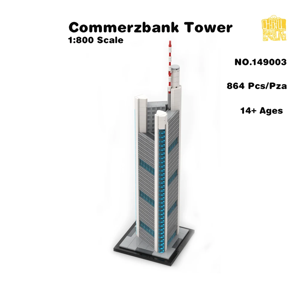 

MOC-149003 Commerzbank Tower 1:800 Scale Model With PDF Drawings Building Blocks Bricks Kids DIY Toys Birthday Christmas Gifts