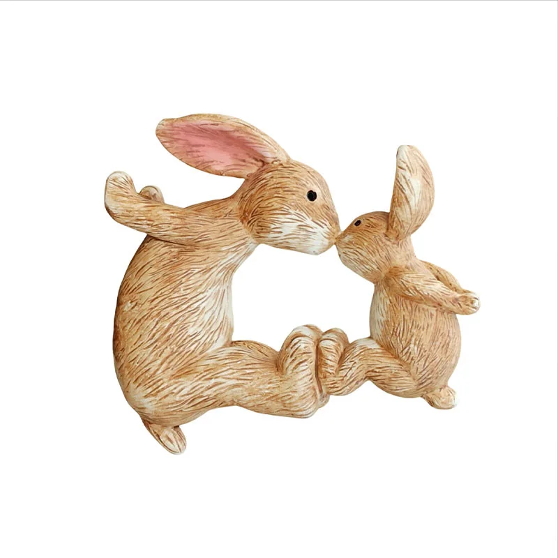 Kissing Rabbit Figurines Bunny Ornament Anniversary Easter Valentine's Day Mother’s Day Statue Garden Decoration