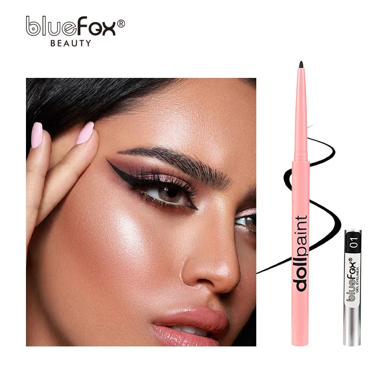 Newly upgraded 4-color single pack rotating eyeliner glue pen, smooth color display, pearlescent fine flash waterproof silkworm