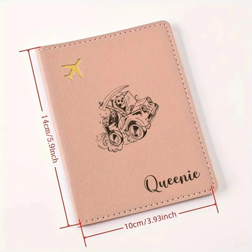 Personalized Name PU Passport Cover, Leather Style Passport Organizer, Memory Keepsake Gift For Husband