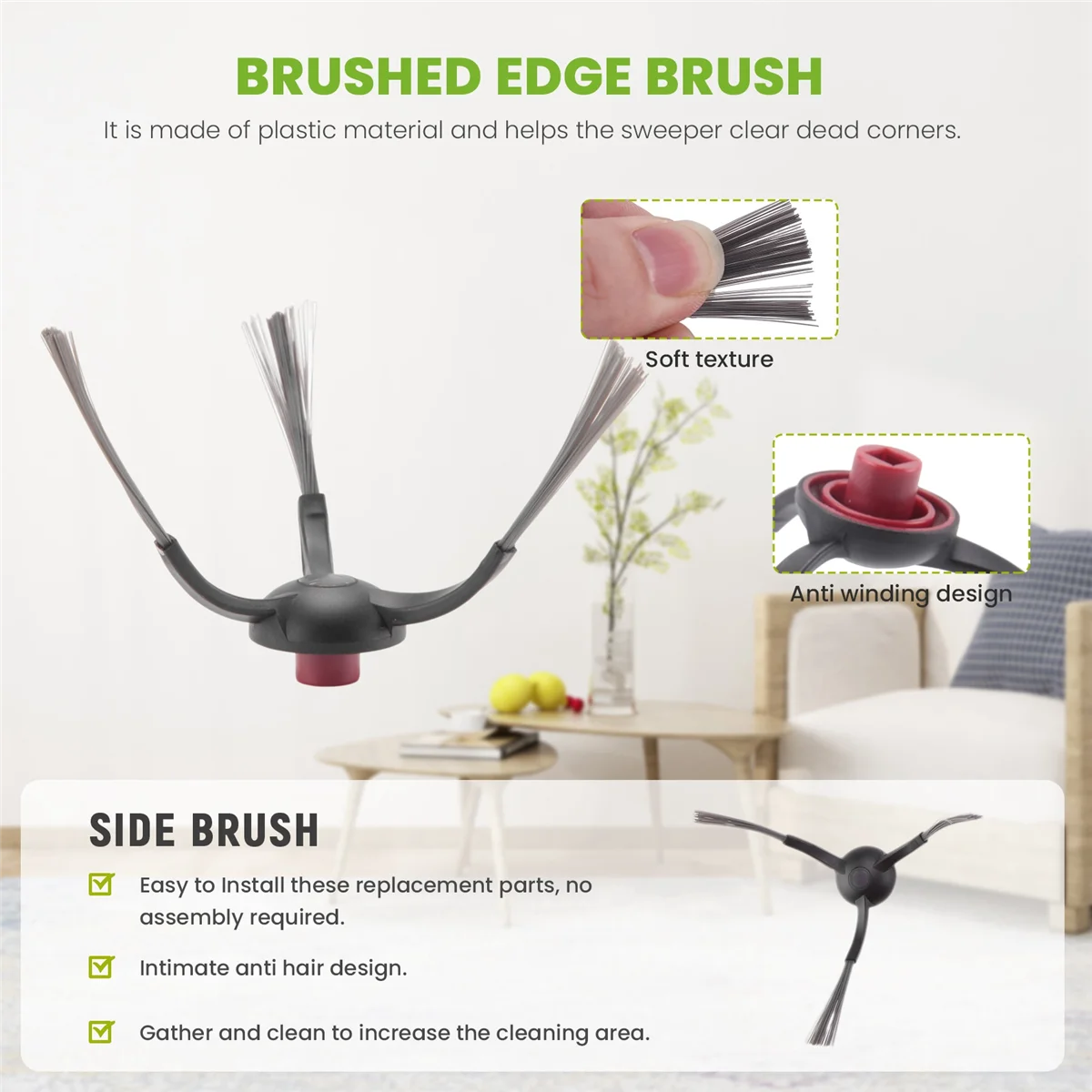 Kit d'accessoires A02V-Replacement adapté pour Yeedi Vac/Vac Max/Vac Station Robot aspirateur, brosse principale filtre brosses latérales