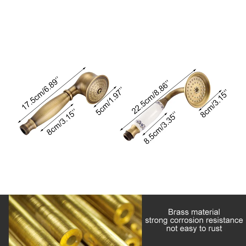 Antique Bronze Hand Holder Shower Brass Bronze Bath Shower Hand Replace Bathroom Copper Shower ML001