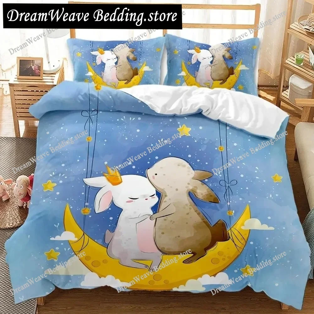 

Moon Duvet Cover Cartoon Moon Stars for Toddler Boys Girls Bedding Set Bedclothes Double Queen King Size Polyester Qulit Cover
