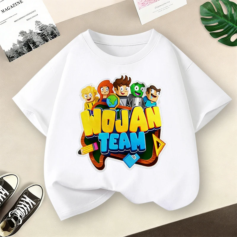 

Short Sleeve T-shirt for Boys Wojan Team Anime Print Cotton Pullover Cartoon Summer Casual Crew Neck Tops Kids Clothing Gifts