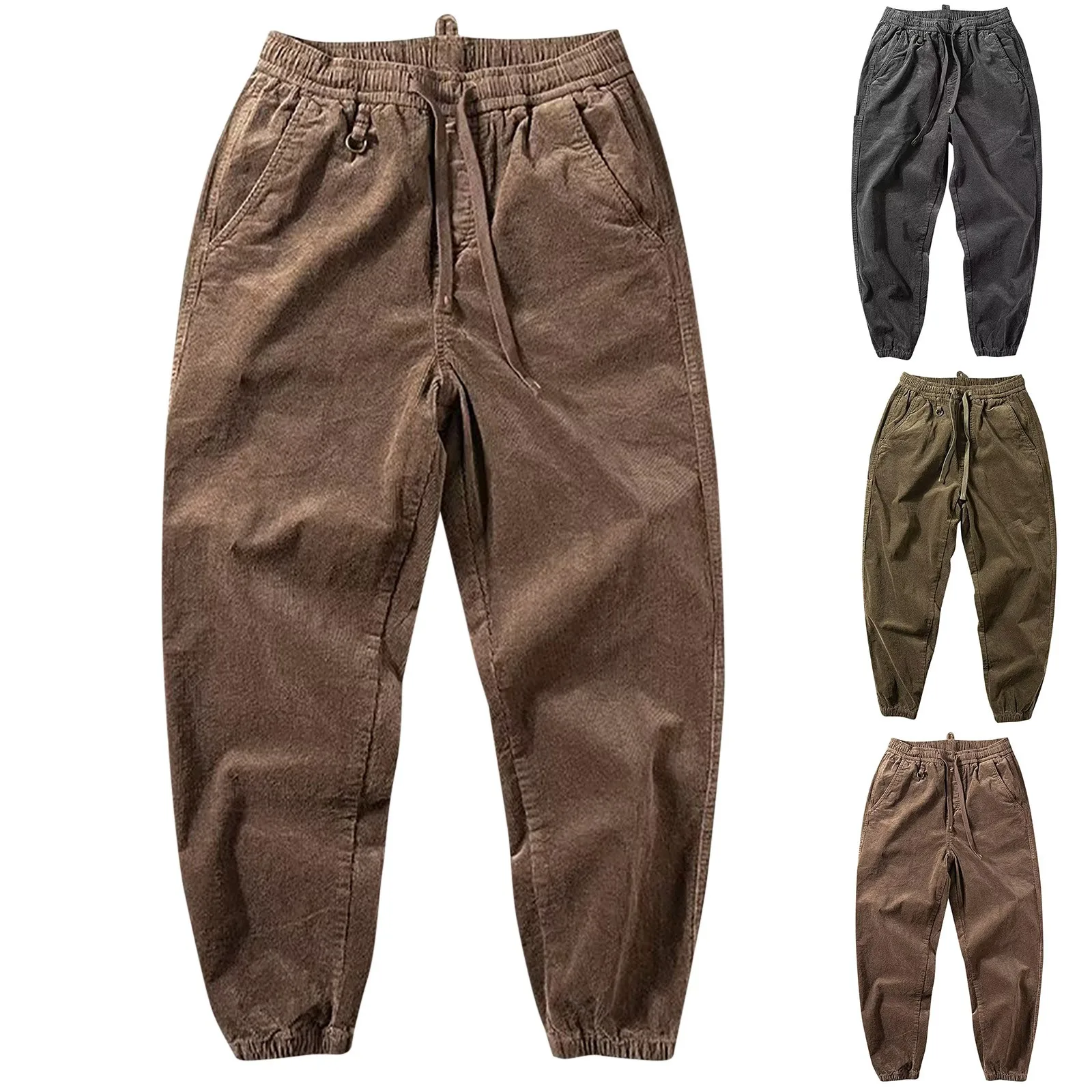 

Autumn Spring Casual Corduroy Harem Pants Men Low Waist Retro Loose Bloomers Oversize Trousers Baggy Sweatpants