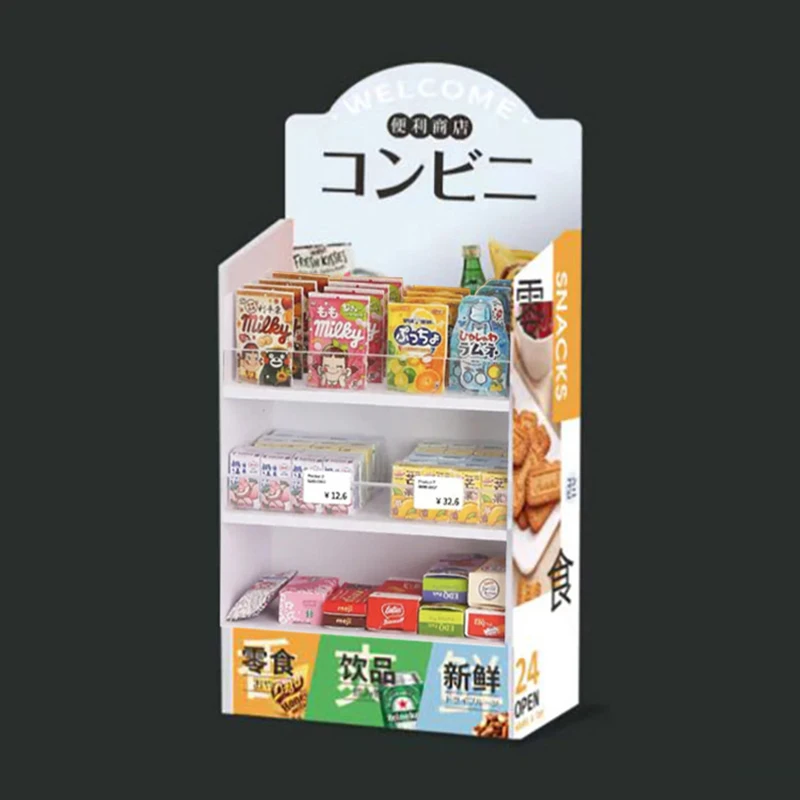Miniatur süße Getränke Essen Supermarkt Shop Regal Puppenhaus Zubehör Rollenspiel Möbel Schrank Regal Küche Geschenk