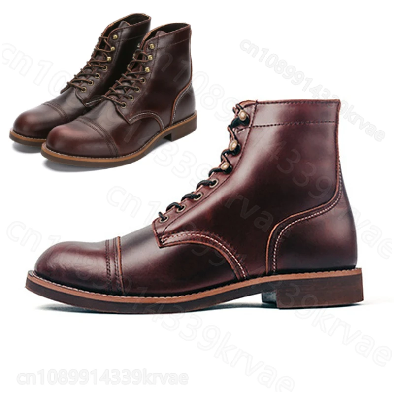 

First layer cowhide retro leather desert boots viscose Martin boots locomotive Motorcycle Street Gear Boots For Motorcycle