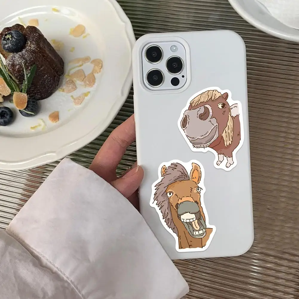 재미있는 만화 말 스티커 50개 혼합 재미있는 말 표정 노트북 DIY 전화 스크랩북 스케이트보드 스티커 장식 그래피티 V7S7