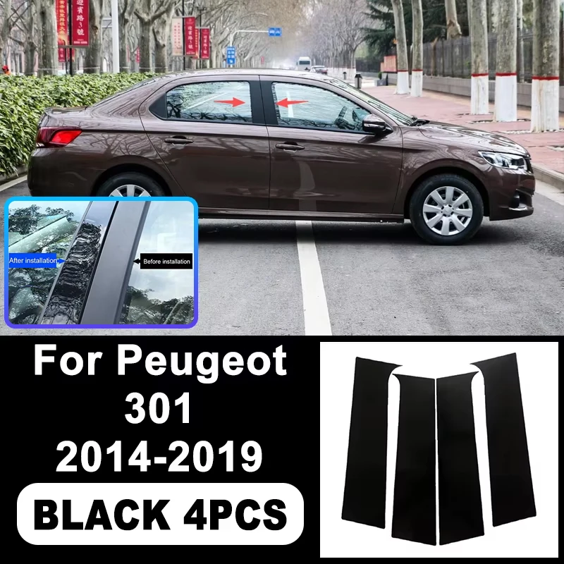 

Car Window Pillar Decorative PC Trim for Peugeot 301 2014-2019 - B/C Pillar Stickers, Auto Exterior Accessories 2018 2017 2016