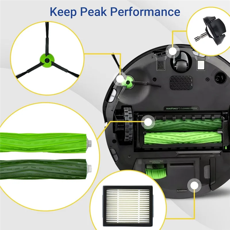 Para Irobot Roomba J Series J5 J5 + J6 J6 + J7 J7 + J8 J8 + J9 J9 + cepillos de filtro de Aspiradora Robótica Accessoriesa83x