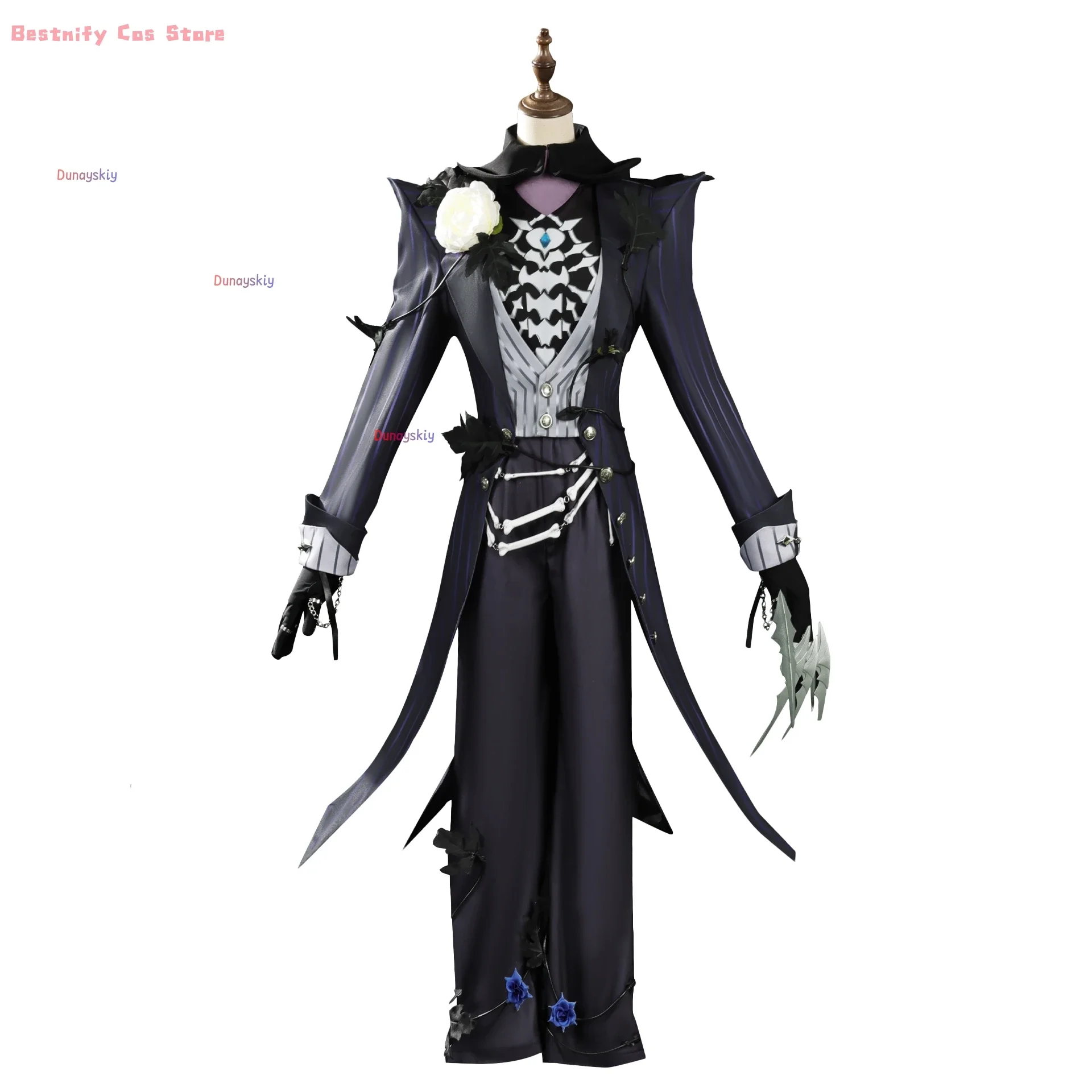 أزياء تنكري لعبة الهوية VJack كوسبفري الممزق زي الفنان القوطي في القرون الوسطى زي أنيمي RipperUgu شعر مستعار للعب الأدوار دعامة الأحذية Sui