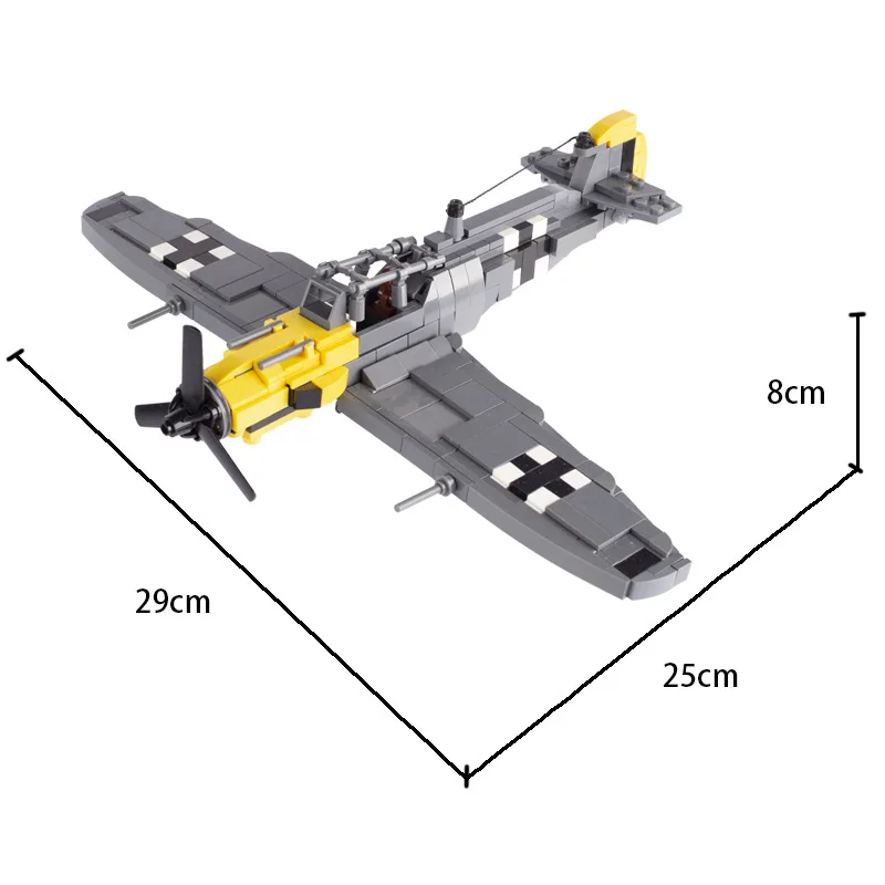 World War II German BF109 US P-51 Fighter Model Military Soldier Weapon Jets Gunship Technique Building blocks Toy Gift