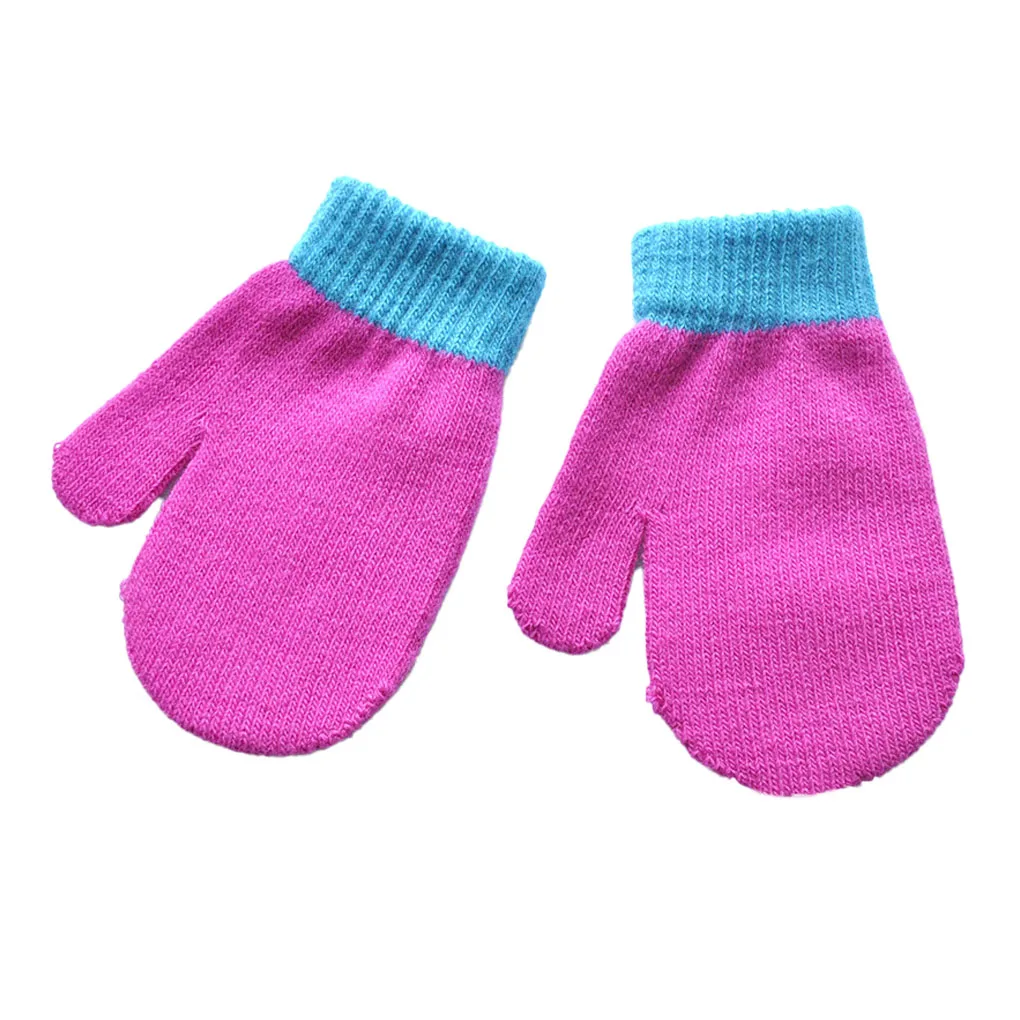 1 Pair Kids Mittens Simple Style Girls Boys Children Mitts for Winter