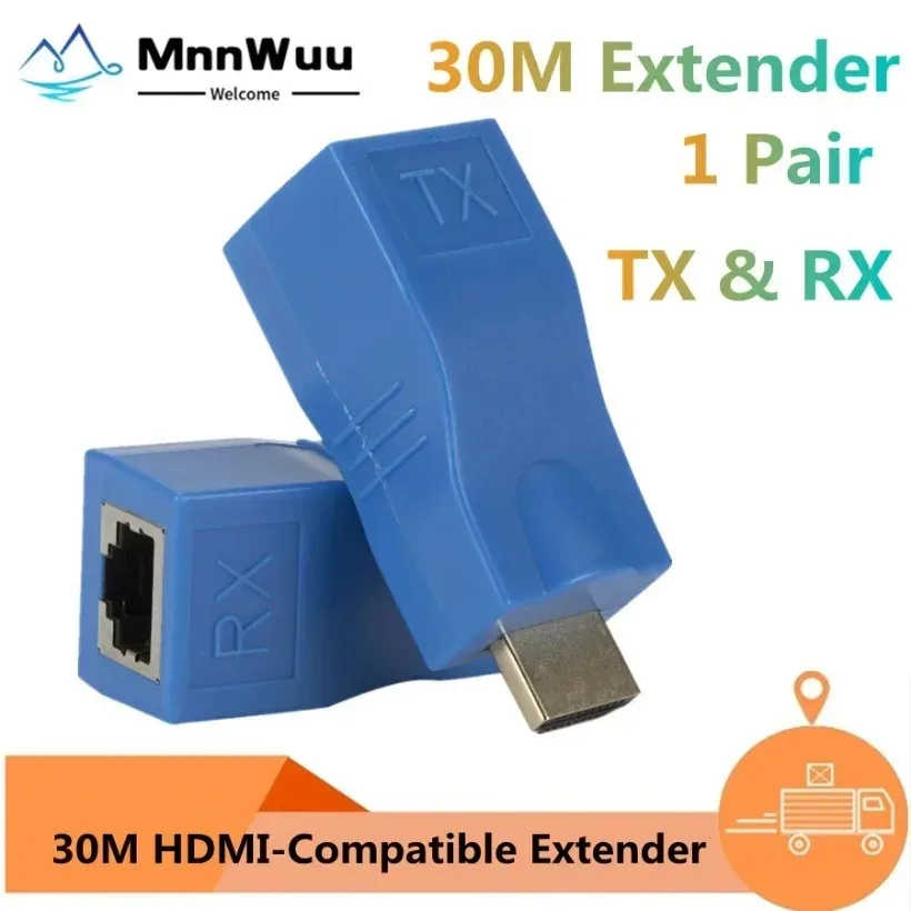 4K HDMI-Compatible Extender HDMI-Compatible  Extension up to 30m CAT5e / CAT6 UTP Ethernet Cable RJ45 Ports LAN Network for PC