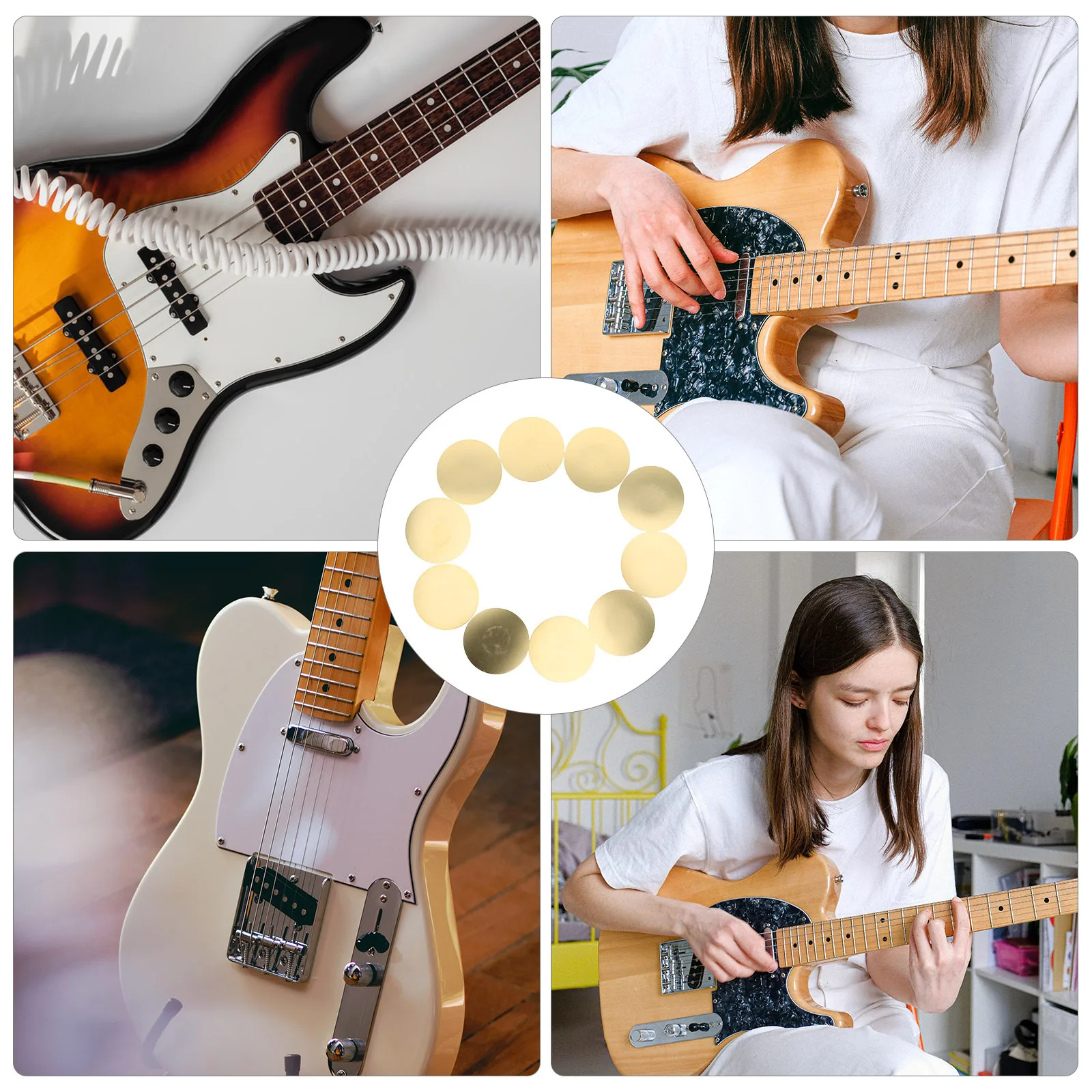 

10Pcs High Sensitivity Buzzer Drum Pickup Transducer Copper Base Disc Transducer Acoustic Guitar Instrument Sound Sensor 50mm