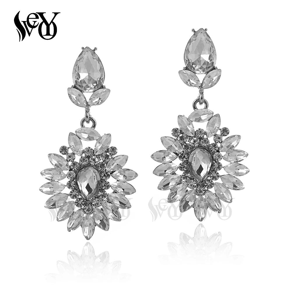 VEYO Elegant Lady Crystal Drop Earrings Geometry Party Earrings for Women Fashion Jewelry Gift New Wholesale