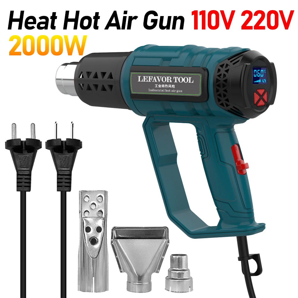 Pistola de Calor Elétrica Portátil Pistola de ar Quente Industrial Ferramentas de Estação de Solda com Bicos 110v 220v 2000w