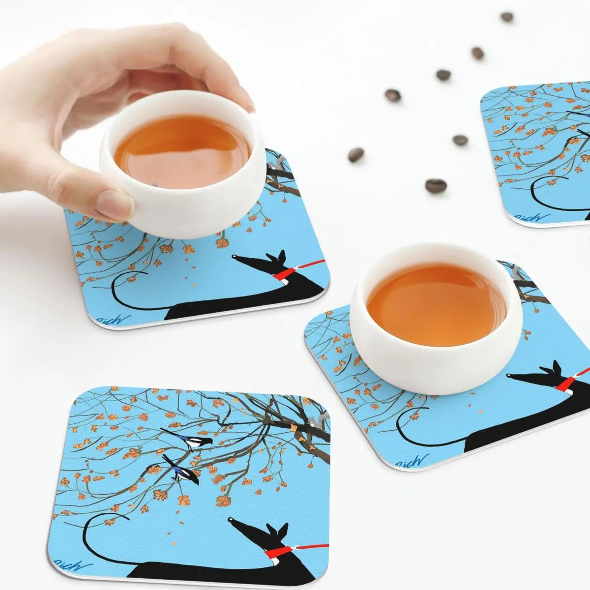 

Two For Joy Coasters Leather Placemats Insulation Coffee Mats For Home Kitchen Dining Pads Set of 4