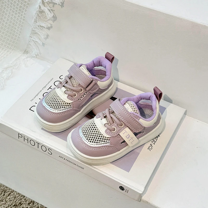 Breathable Mesh Toddler Shoes Non-slip Sole Adjustable Strap Lightweight Baby Walker Sneakers for Girls Summer