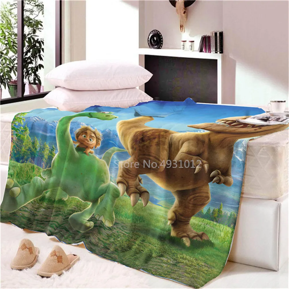 Cartoon Dinosaur Hot Sale Thin Art Blanket Super Soft Bedspread Beach Towel Throw Travel Autumn Winter Sheets Dropship