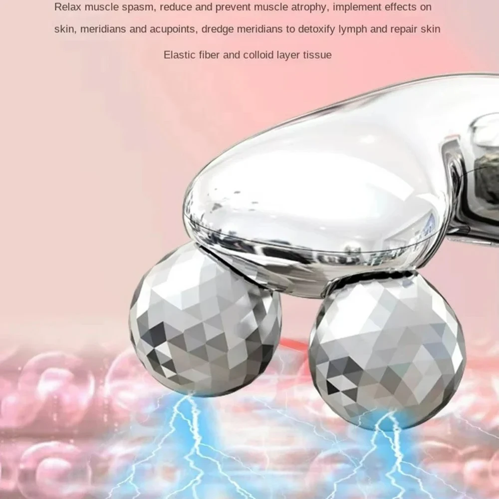 เครื่องนวดหน้าไฟฟ้าแบบใหม่ ลูกกลิ้งกระชับผิวหน้าด้วยไมโครเคอร์เรนท์ อุปกรณ์เสริมความงามยกกระชับใบหน้า นวดผิวหน้า กระชับผิว