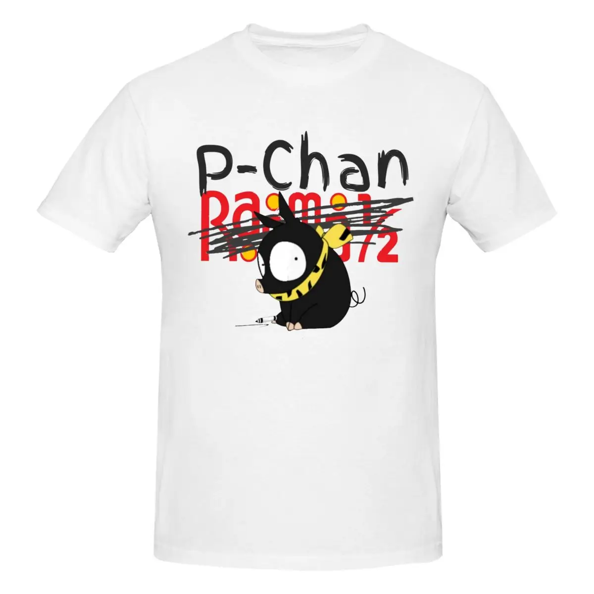 Men P-Chan Ranma 1 2 Logo T Shirt Vintage Big Size O-neck Cotton Sleeve Custom Shirt Men