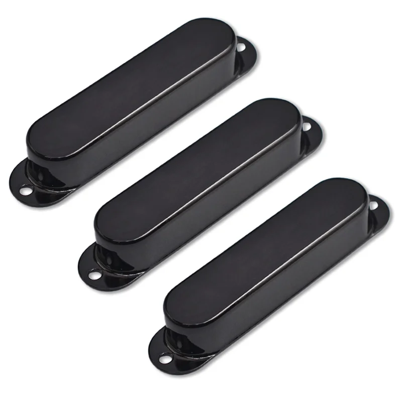 3 Stück verchromte versiegelte Gitarren-Tonabnehmerabdeckungen, geschlossene Single-Coil-Tonabnehmerabdeckung für ST Stratocaster Pickup-Abdeckung – Detail 2